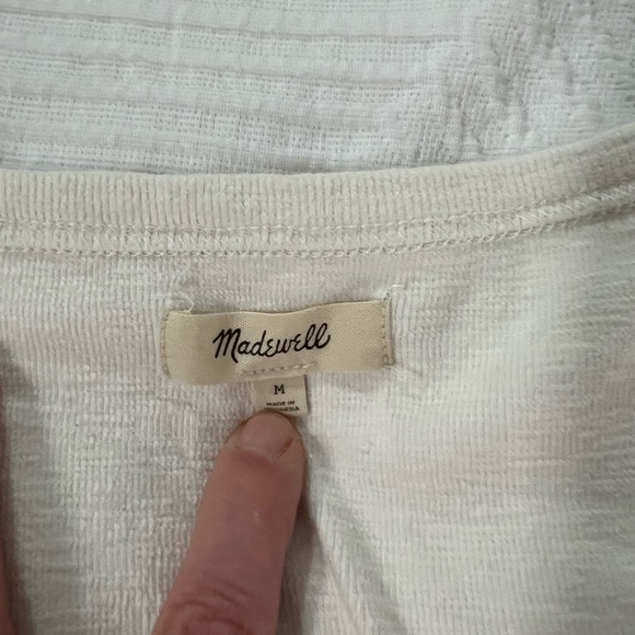 Madewell Crop Tee size medium cream color slub knit - Picture 3 of 3